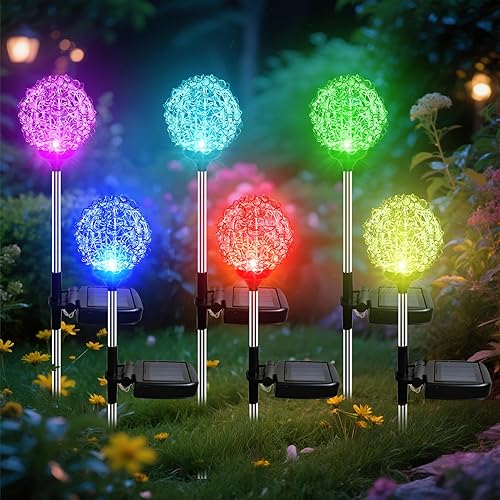 Miniatura 8 de Luces solares de jardín para exteriores, luz de jardín alimentada por globo, luces LED solares de estaca multicolor cambiantes para patio, patio,