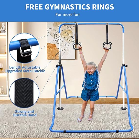 Professional Gymnastics Bar for Home, Expandable Kids Gymnastics Bar and Ballet Bar, Toddler Gymnastics Gear and Gymnastics Accessories for Girls, Adjustable Gymnastics Bar for Kids