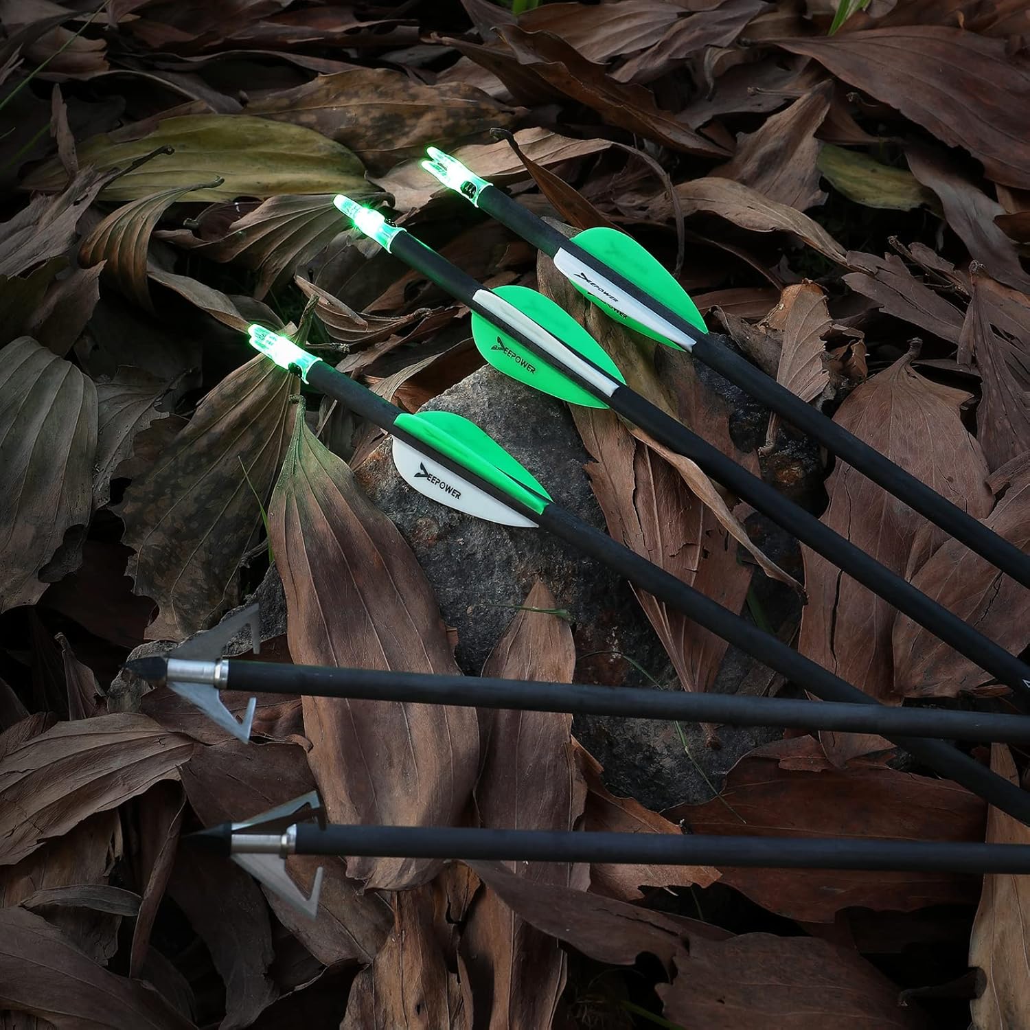 DEEPOWER 31 inch 100% Carbon Arrows for Compound Bow and Recurve Bow Shaft Spine 300/350/400/500