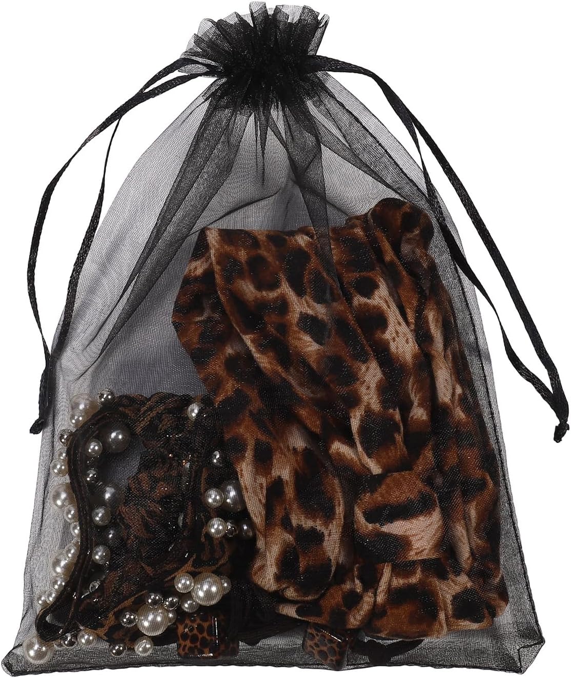 100pcs Organza Pouch Bag Drawstring 6"x9" 16x22cm Strong Gift Candy Bag Jewelry Party Wedding Favor (Black) - Image 5