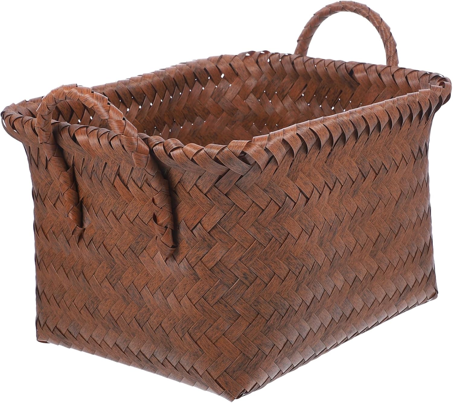 Outanaya Rattan Storage Basket for Home Woven Basket Lid Cosmetics Organizer Desktop Storage Box