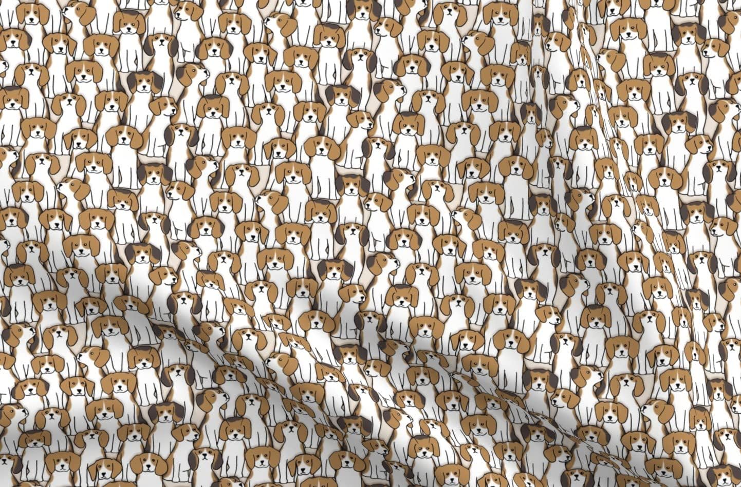 Spoonflower Fabric - Beagles Beagle Dogs Puppy Portrait Puppies Abstract Nursery Printed on Upholstery Velvet Fabric Fat Quarter - Upholstery Home Decor Bottomweight Apparel
