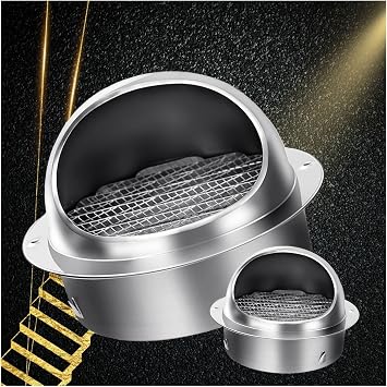 304 Stainless Steel Wall Vents for Kitchen,Stainless Steel Wall Ventilation ducts,Wall Vent Cover,Exterior Duct Vent Cover,Stainless Ventilation Cover Size 50mm/1.97in