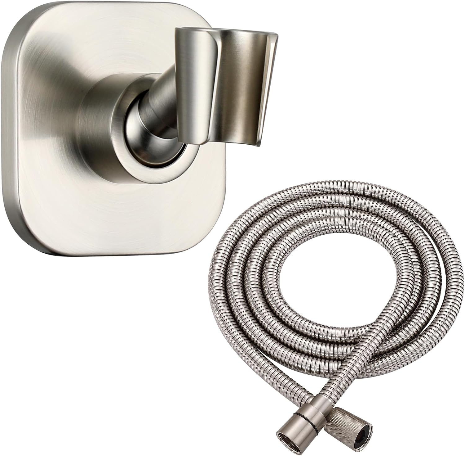 G-Promise Metal Handheld Shower Head Holder, Adjustable Wall Mount Shower Wand Bracket,with 79 Inch Stainless Steel Long Shower Hose for Shower and Pet Bathing, Clean Bathroom Corners