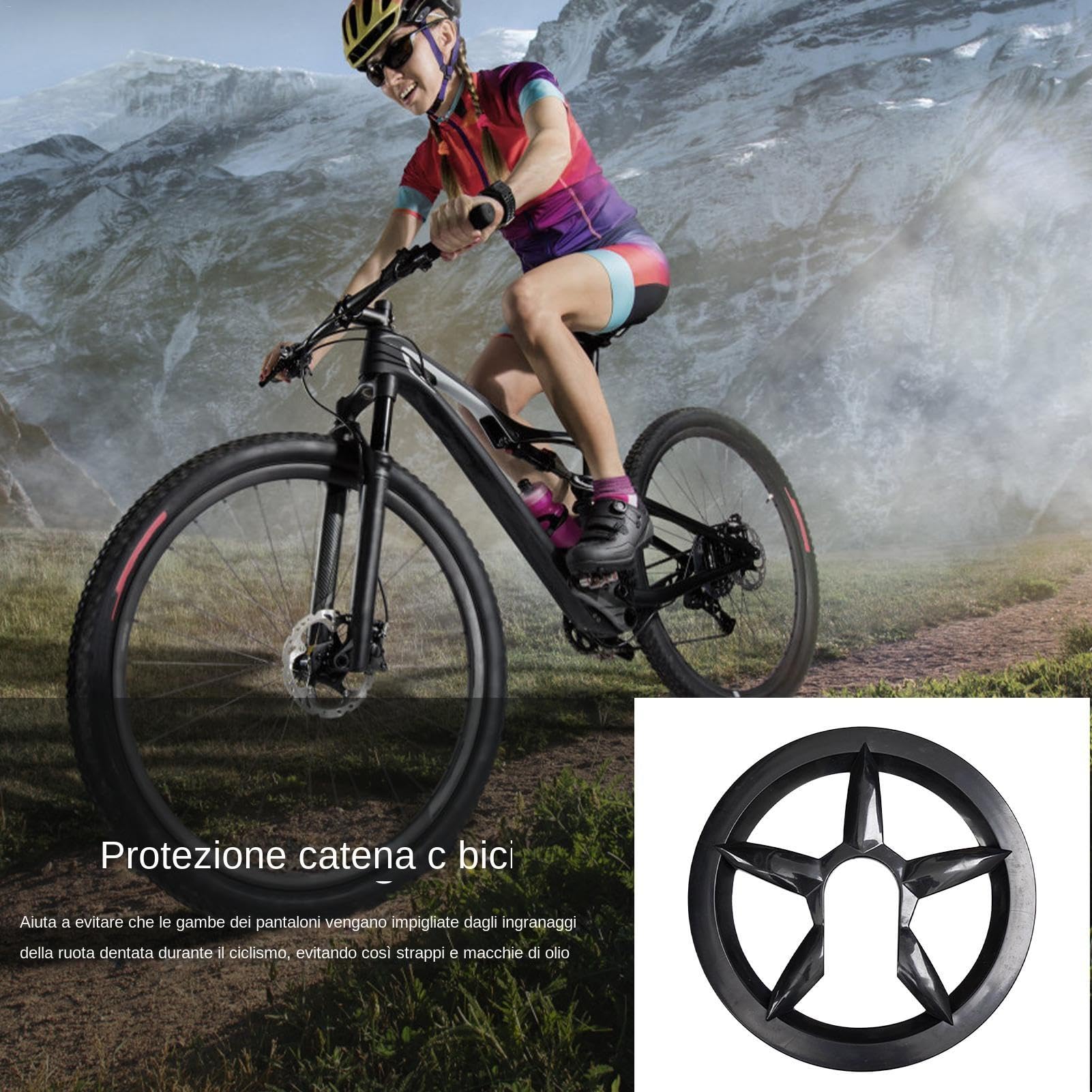 Copricatena per Bici, Protezione per Catena | Robusta Protezione per Corona, Copertura per pignone per Bici,Copertura Protettiva per pignone Resistente all'Usura Protezione copricatena per