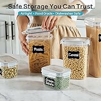 Vista 4 de Vtopmart Recipientes herméticos para almacenamiento de alimentos con tapas, 24 recipientes de plástico para organización de cocina y despensa