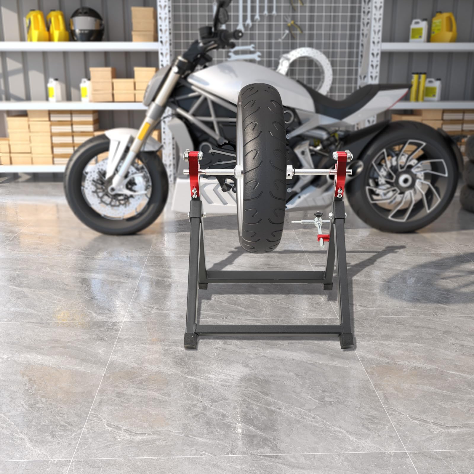 Motorrad Wuchtbock, Radwuchtmaschine Für 5 Zoll B x 23 Zoll T die meisten Motorradräder, Motorrad Auswuchtvorrichtung