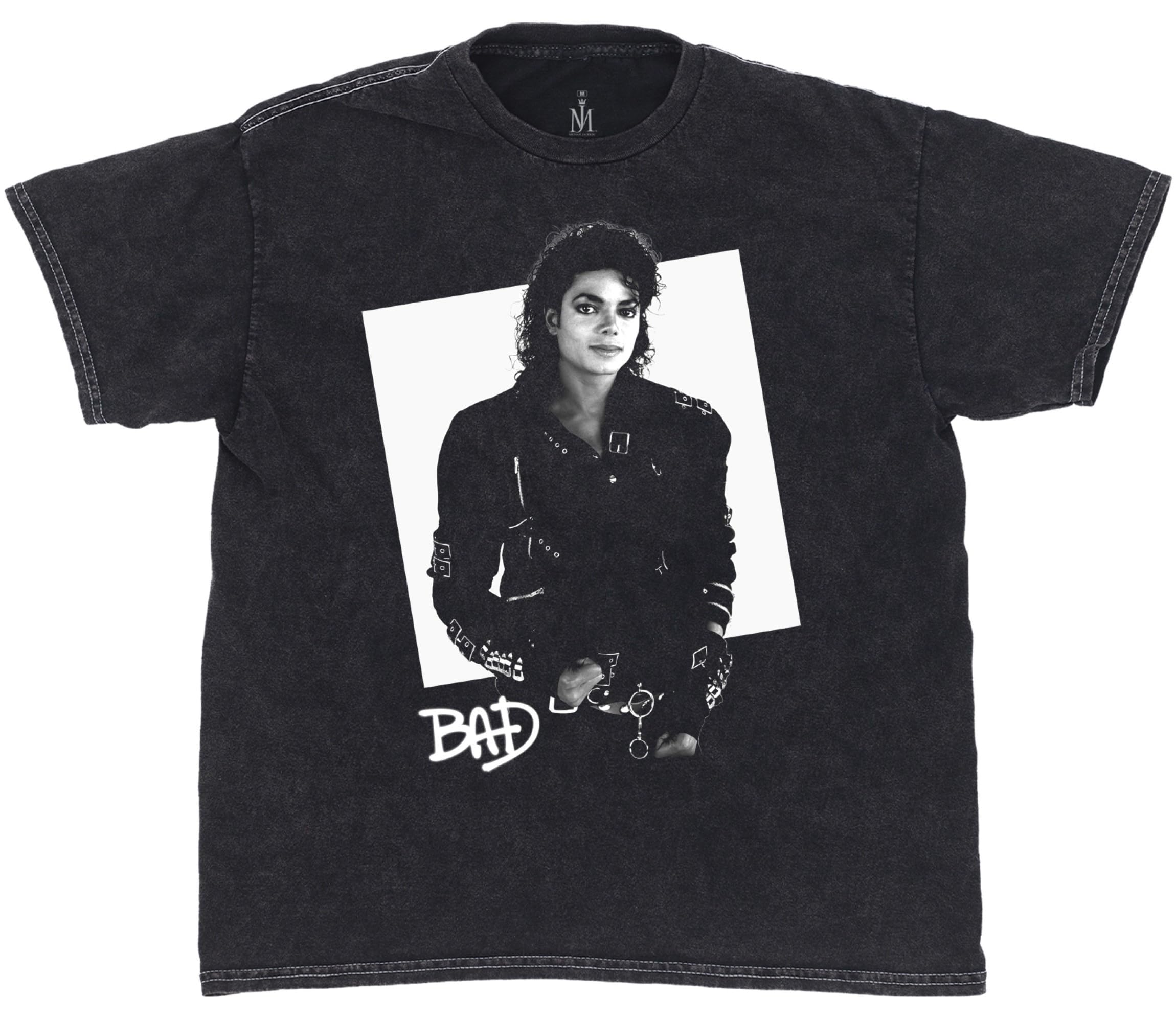 Ripple Junction Michael Jackson Men’s Short Sleeve T-Shirt Bad Album King of Pop Vintage Mineral Wash Officially Licensed