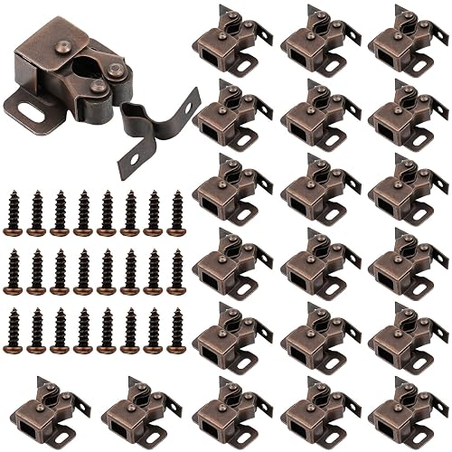 Bonuci 20 Pcs Cabinet Door Latch and Catch Hardware Double