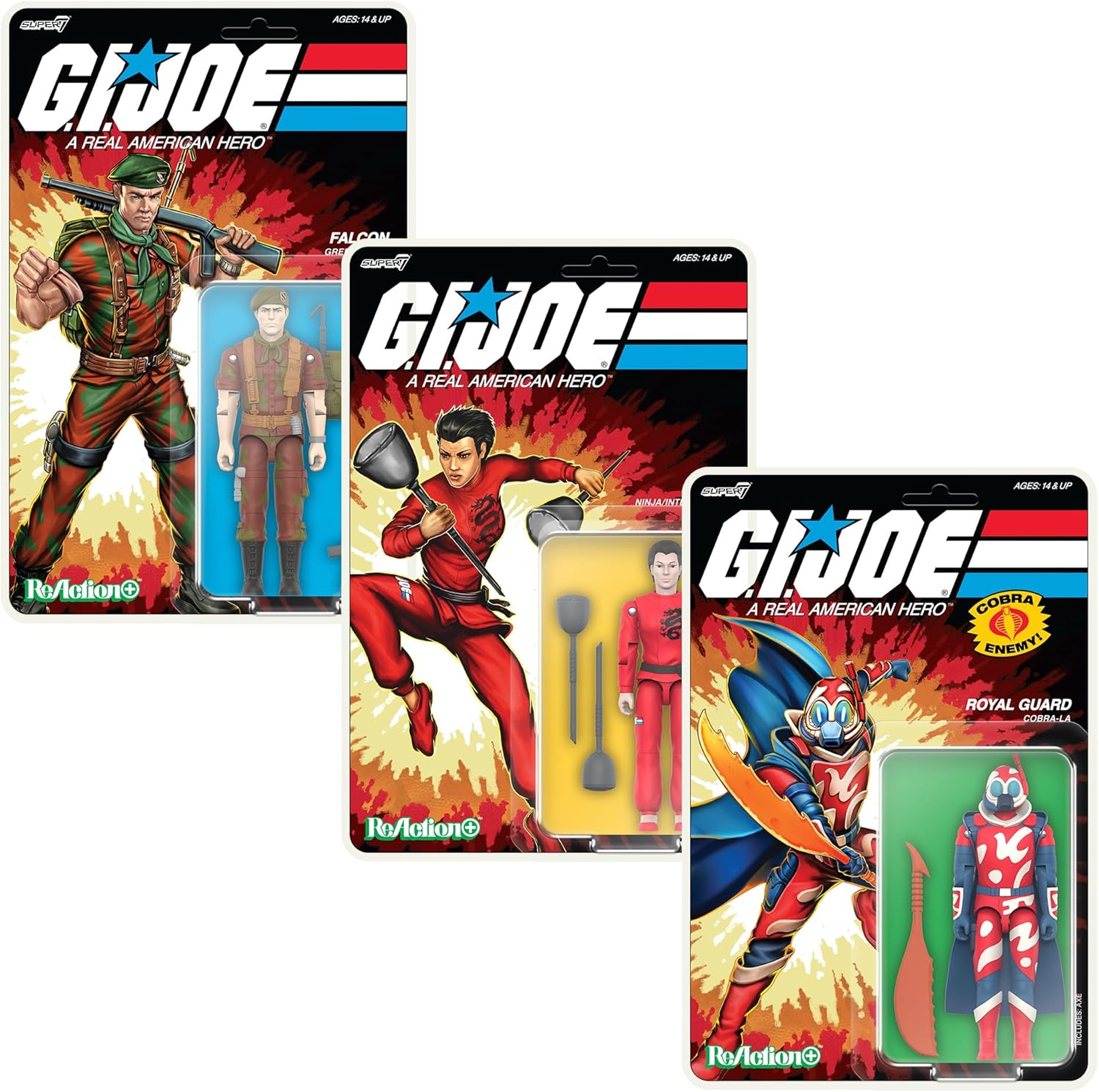 Super7 Reaction+ G.I. Joe Lt. Falcon (Movie Collection) - 3.75" G.I. Joe Action Figure with Accessories - Classic Cartoon Collectibles and Retro Toys