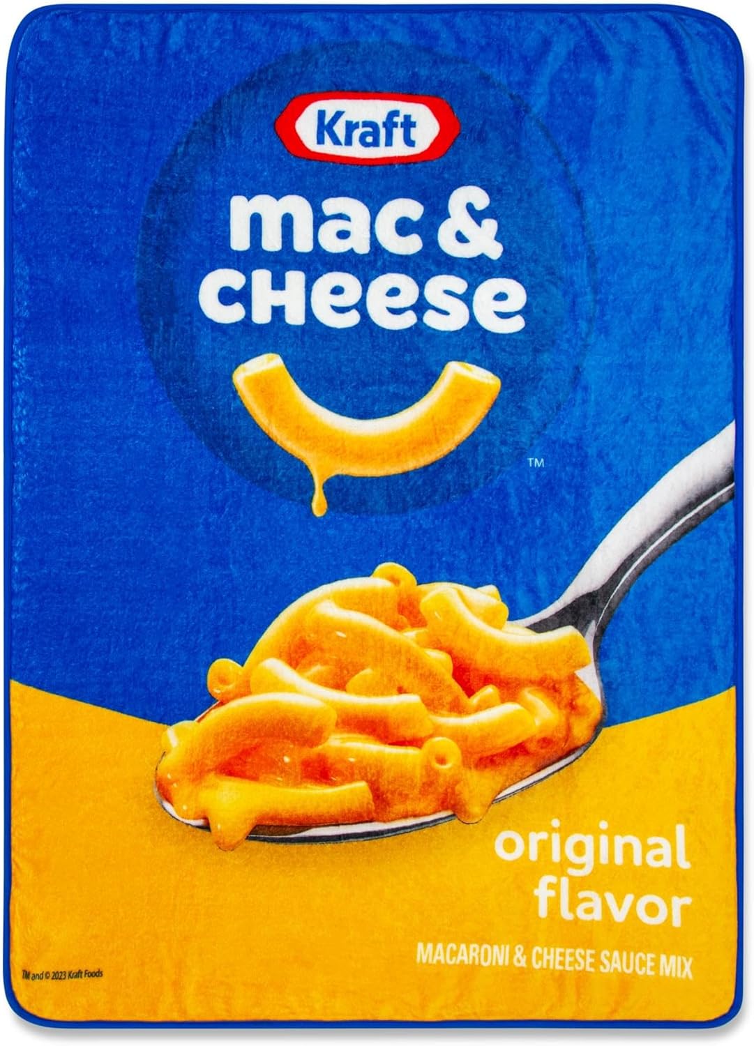 Kraft Macaroni and Cheese Plush Fleece Throw Blanket | Soft Polyester Cover for Sofa and Bed, Cozy Home Decor Room Essentials and Collectibles | 45 x 60 Inches