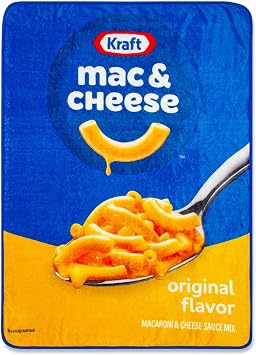 Kraft Macaroni and Cheese Plush Fleece Throw Blanket | Soft Polyester Cover for Sofa and Bed, Cozy Home Decor Room Essentials and Collectibles | 45 x 60 Inches
