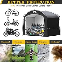 Vista 13 de Happy Travel Tienda de campaña de almacenamiento para bicicletas, cubierta de bicicleta portátil impermeable con un 30% más de espacio