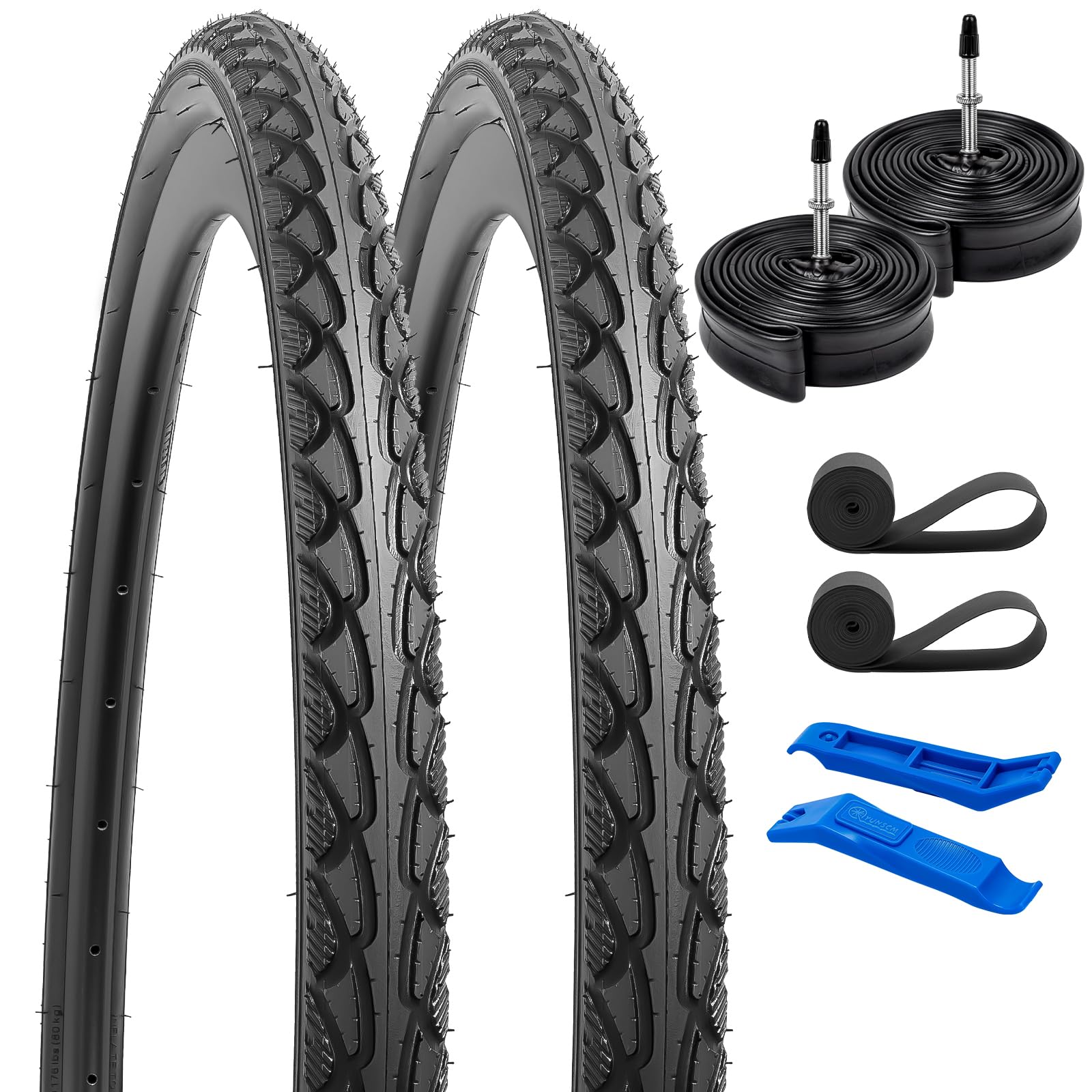 2-SZT. Opony do roweru szosowego 700C 700X38C/40-622 i dętka rowerowa 700C z zaworem Presta kompatybilna z 700X36C 700x38C 700X40C Opony do roweru i dętka (Y-1074)