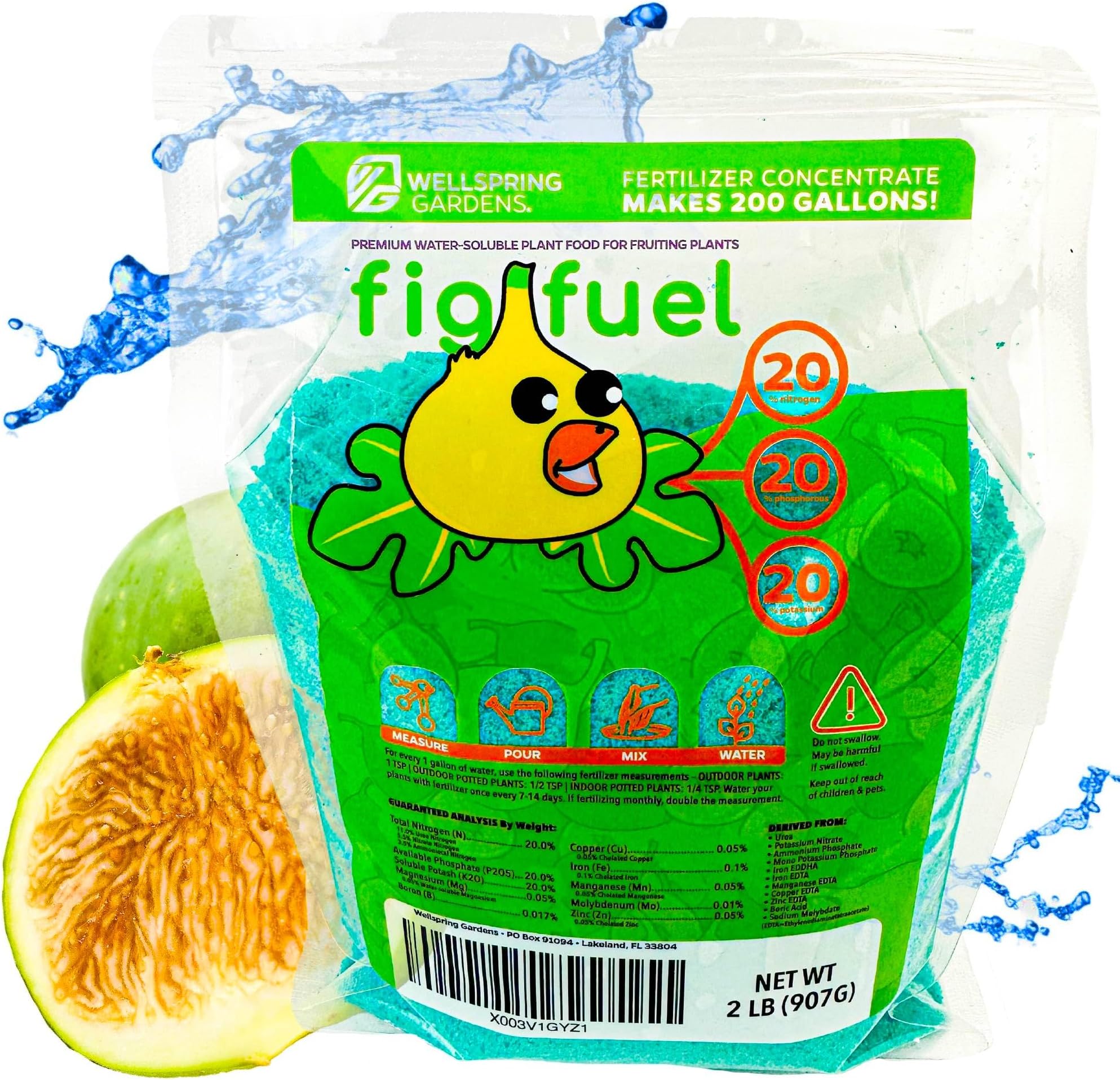 - Fig Fuel Fertilizer - Water-Soluble 20-20-20 Blend - Nutrient-Rich Plant Food for Fig Trees, Fruit & Plants - Formulated for Healthy Leaves & Growth - 2 Pounds
