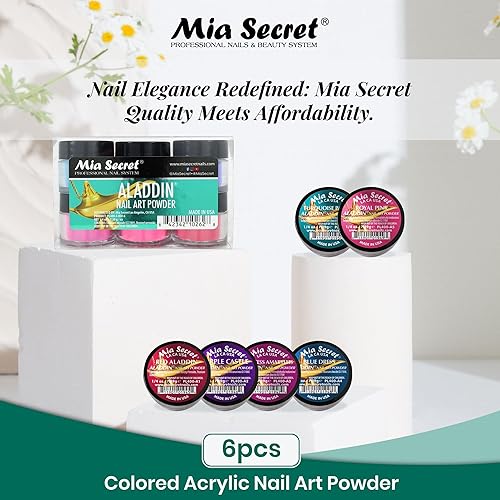 Miniatura 2 de Mia Secret - Colección de polvo acrílico para uñas, polímero Marry ME, 6 piezas