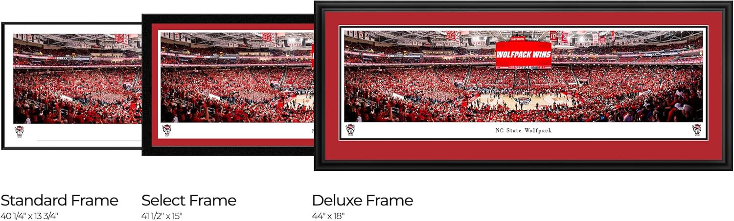 NC State Wolfpack Basketball - Double Mat, Deluxe Framed Print by Blakeway Panoramas