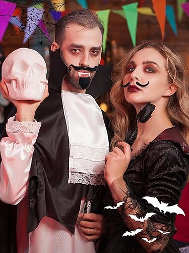 Vista 6 de Giegxin 175 piezas de bigotes falsos a granel para niños, pegados en bigotes para niños, bigotes autoadhesivos, bigotes, escuela, aula, disfraz