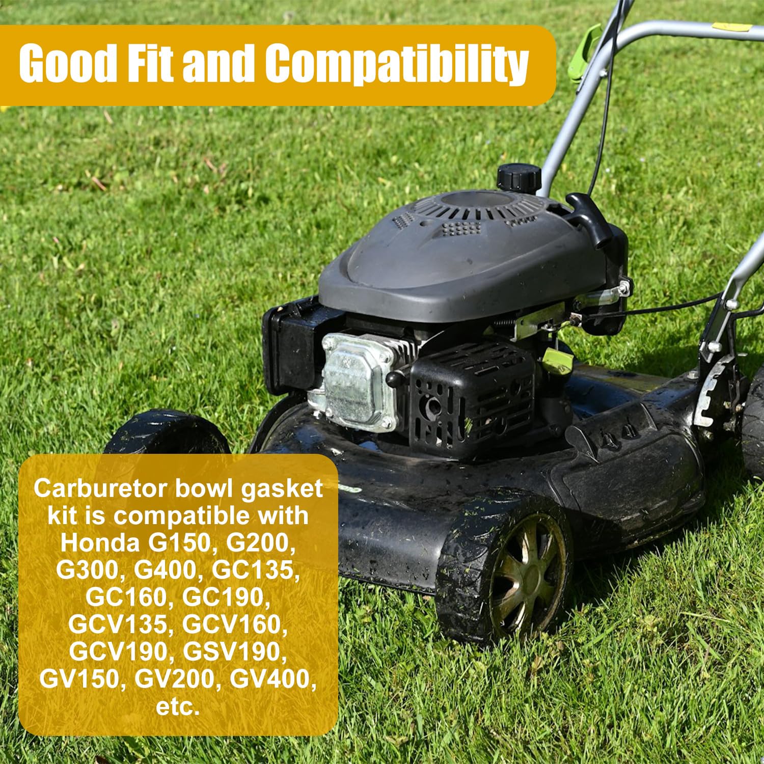 4Pcs Carburetor Float Bowl Gasket Kit, Carburetor Bowl Gasket Lawnmower Parts Carburetor Accessories for G150, G200, G300, G400, GC190, GCV135, GCV160, GCV190, GSV190, GV150, GV200, GV400