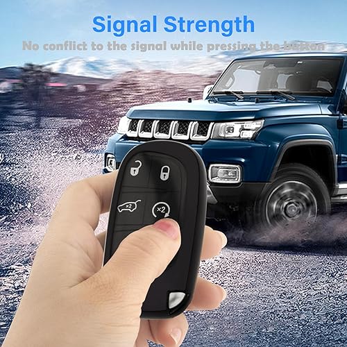 Miniatura 8 de para llavero de Jeep con funda, carcasa de llave de TPU suave con protección completa para Grand Cherokee Renegade Chrysler 200 300 Dodge RAM