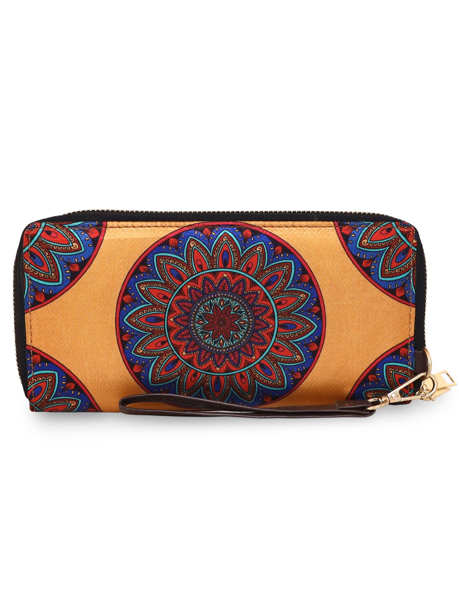 women's multicolour double zip handmade women's wallet (MANDALA ART)-image-10