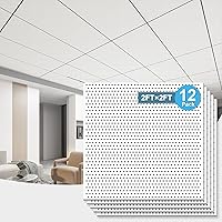 Vista 31 de Art3d 12-Pack Smooth Drop Ceiling Tile 2ft x 2ft - Fire-Rated, Waterproof, Reusable - Premium PVC, No Sag and Breakage - Cover 48 Sq. Ft, Black