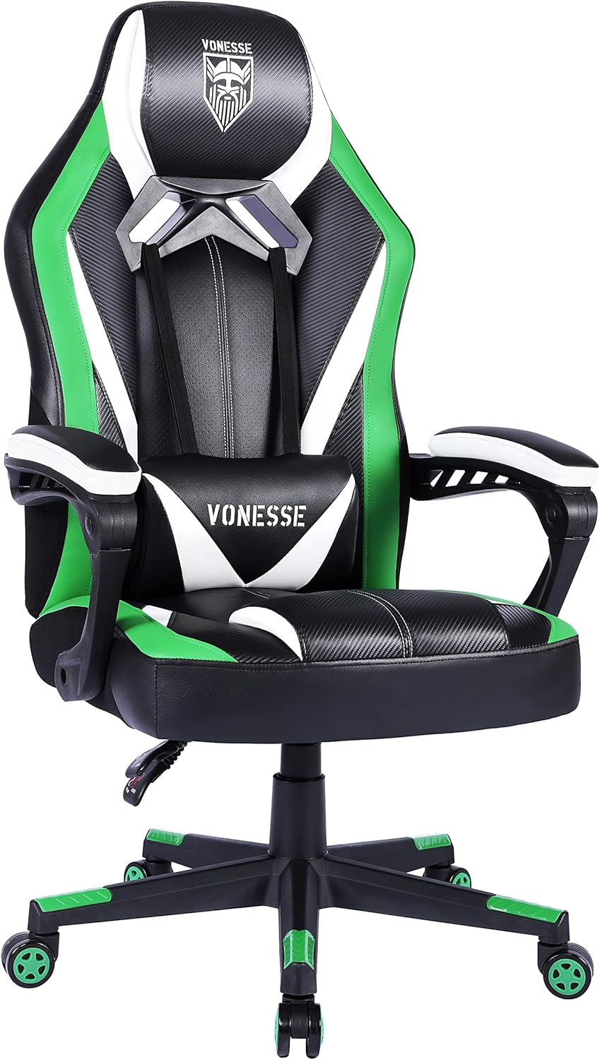 Vonesse Gaming Chair Green Gaming Chair for Teens Modern Office Chairs