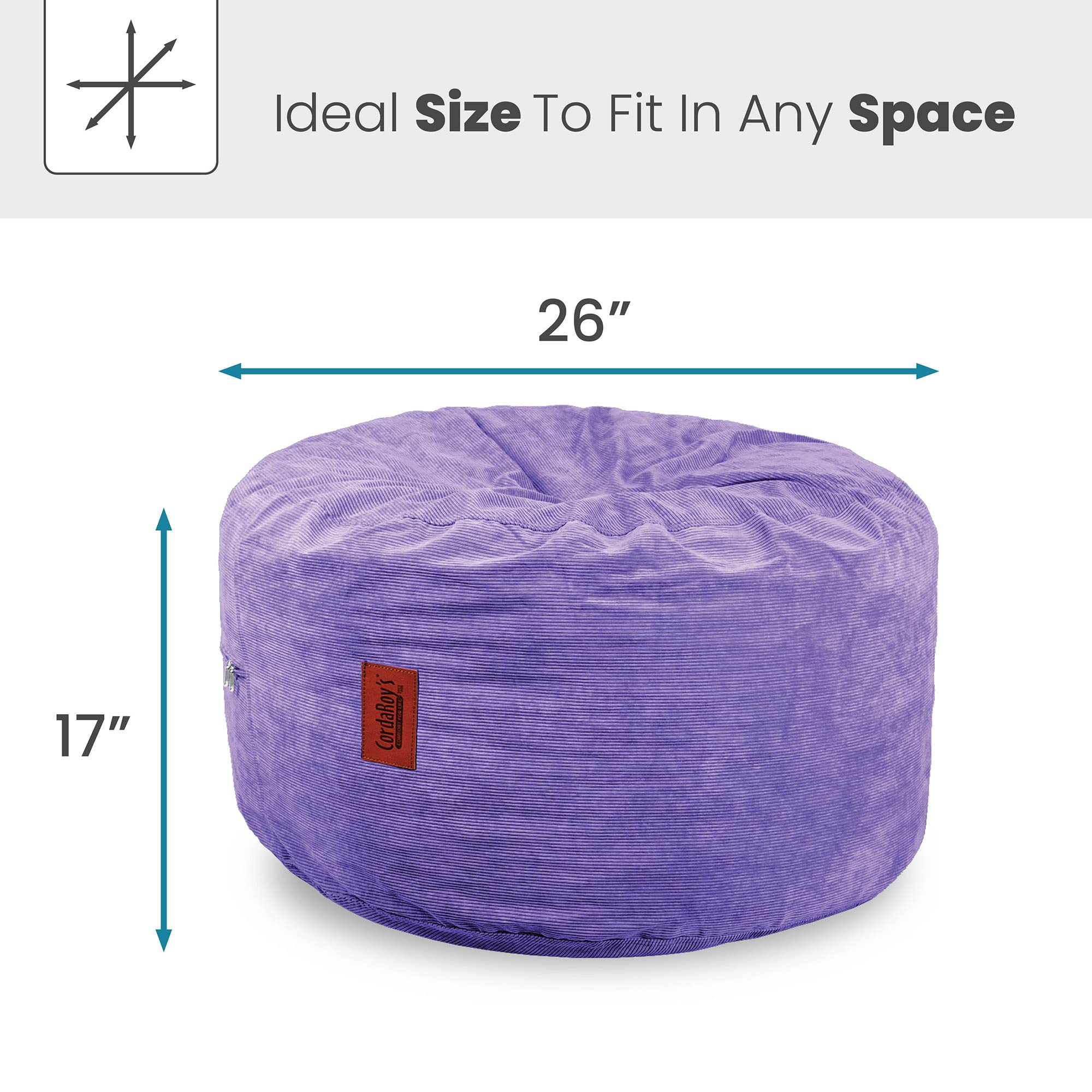 Snapklik.com : CordaRoys Corduroy Bean Bag Pouf Footstool