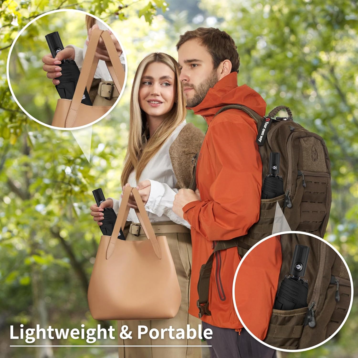 Seniny Windproof Travel Umbrella, Automatic Umbrellas for Rain, Portable & Compact Umbrellas for Backpack, Strong UV for Protection, Folding Small Sun Umbrella for Car, Walking - Image 5