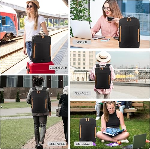 Miniatura 6 de Hp hope Mochila para laptop, mochila de viaje para mujeres y hombres con puerto de carga USB y tipo C, Negro Actualización