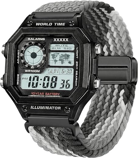 DBLACK ''SKYPIEA'' 18mm Nylon Woven Braided Magnetic Lock Watch Strap // Compatible for Casio AE-1200WH, AE-1300WH, F-108W...