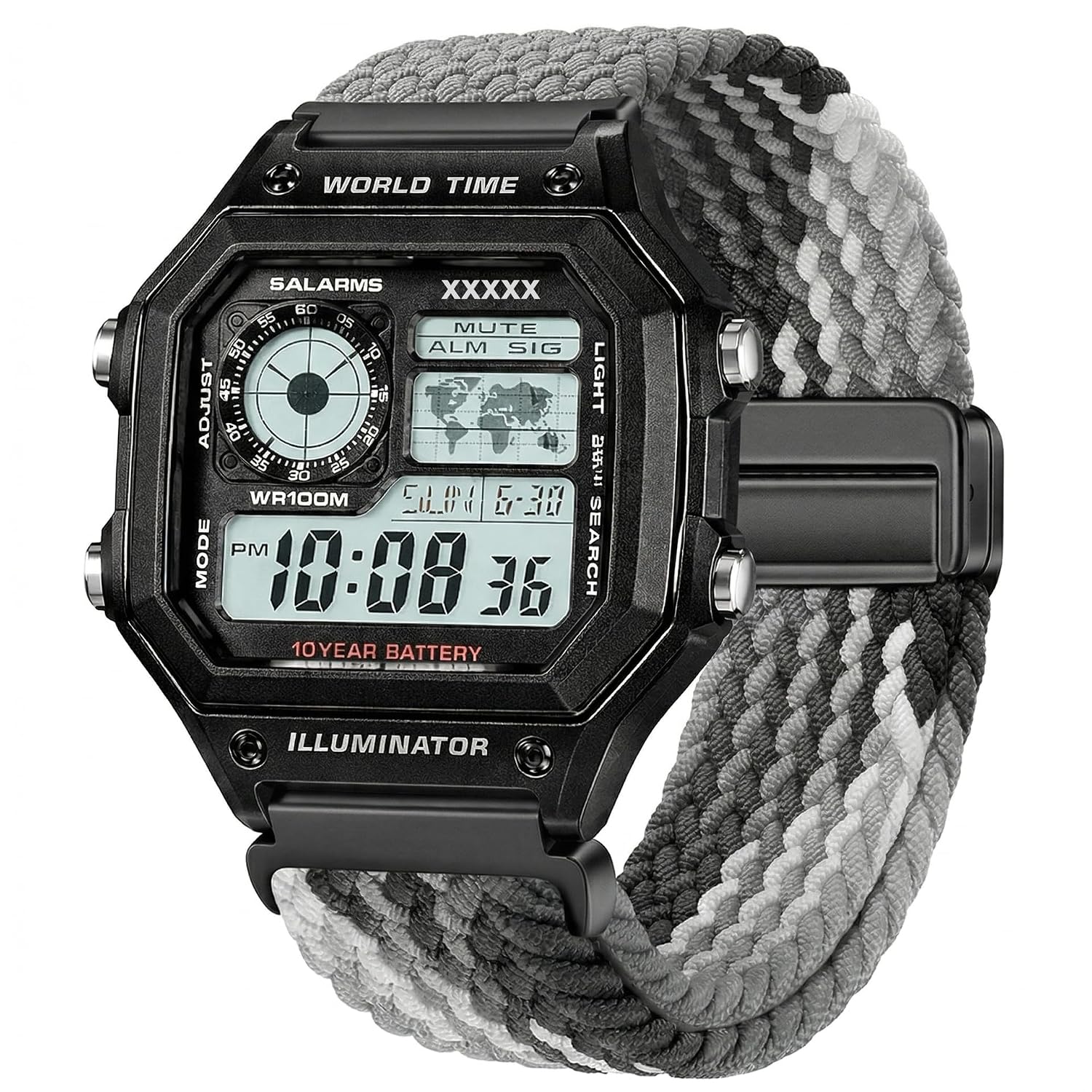 DBLACK ''SKYPIEA'' 18mm Nylon Woven Braided Magnetic Lock Watch Strap // Compatible for Casio AE-1200WH, AE-1300WH, F-108W... - Review, Price and Buying Guide