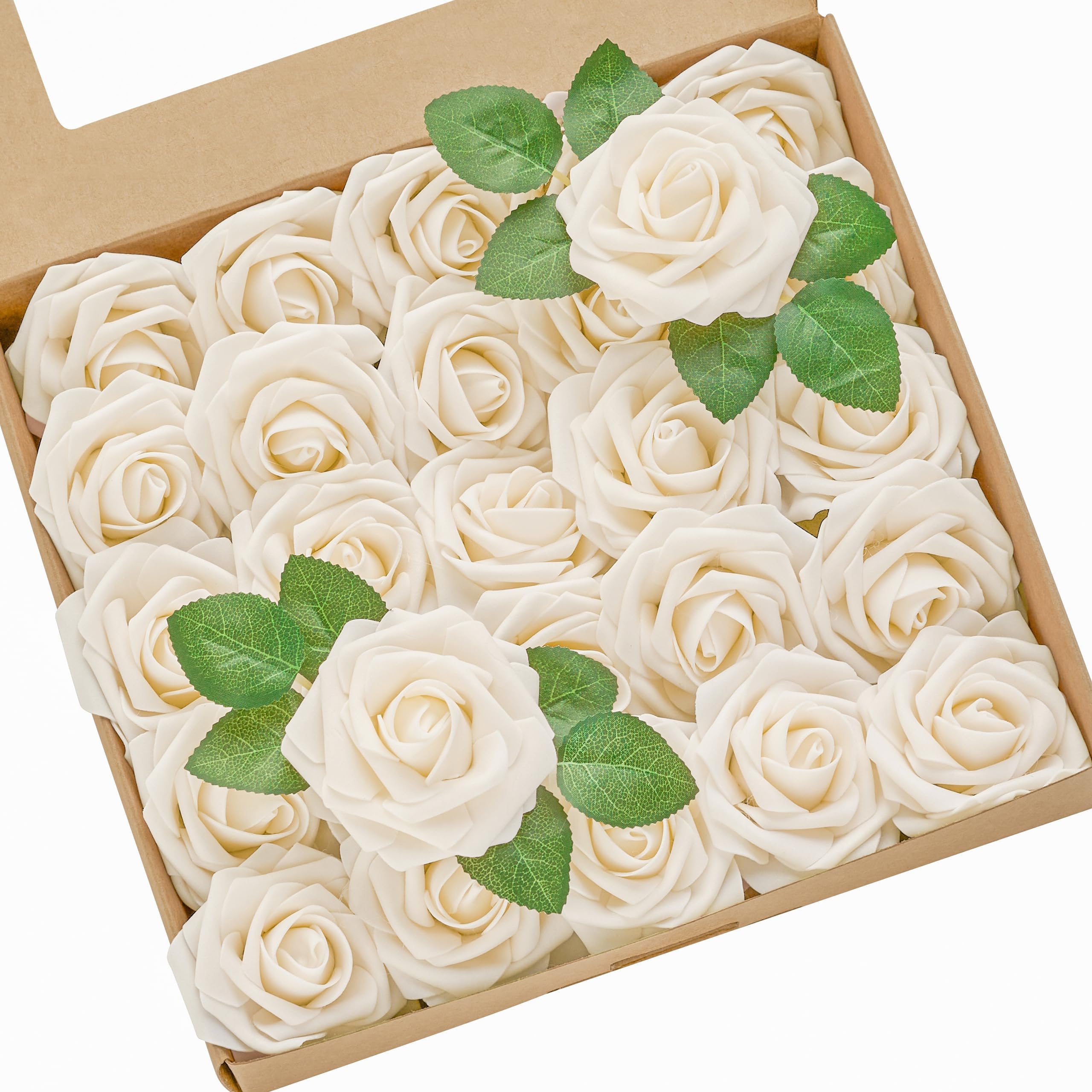 Artificial Flowers, 50pcs Champagne Artificial Rose for DIY Wedding — image 1