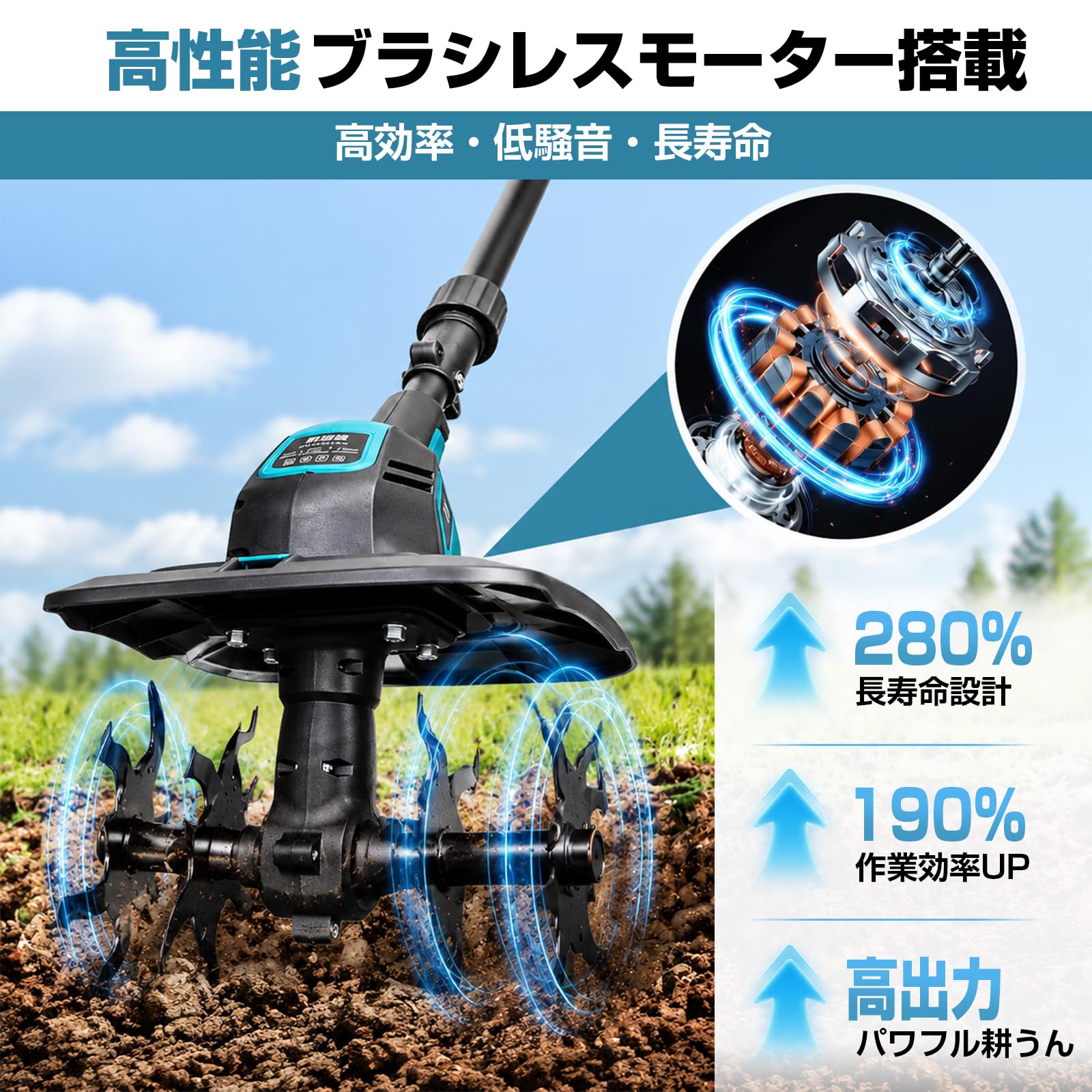 Amazon | 【2026改良モデル】YABA 耕運機 家庭用 充電式 コードレス
