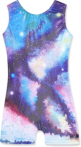 Belovance Leotardos de gimnasia para niñas pequeñas, trajes de gimnasio, leotardo de danza, brillante, arcoíris, dinosaurio, leopardo, estrellas,