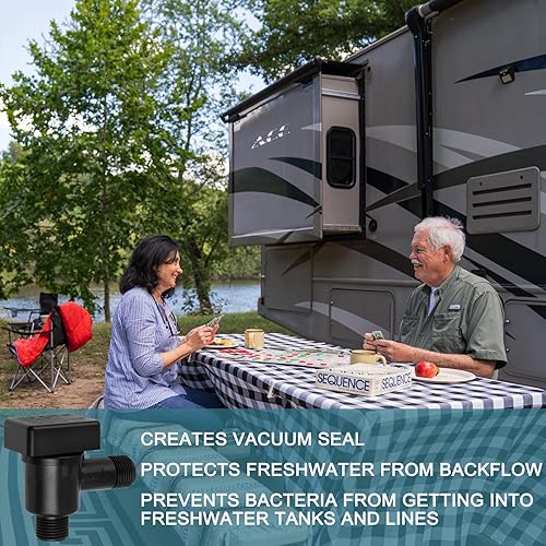 Miniatura 4 de Válvula de retención de disyuntor de vacío RV, válvula de retención de tanque negro para caravana, reemplaza el interruptor de vacío de fugas