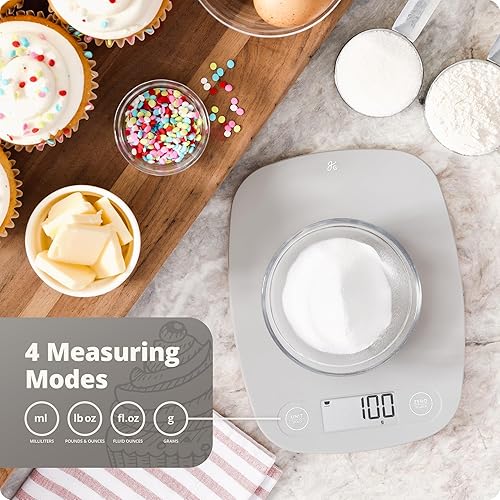 Miniatura 4 de Greater Goods Báscula de alimentos Báscula digital de cocina, precisión de 0.04 oz, conversión fácil y rápida, diseño compacto delgado, duradero