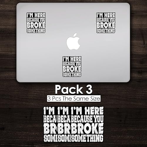Miniatura 5 de Calcomanías de vinilo impermeables con texto en inglés "I I'm Here Because You Broke Something", diseño de mecánico, técnico de cuello azul, para