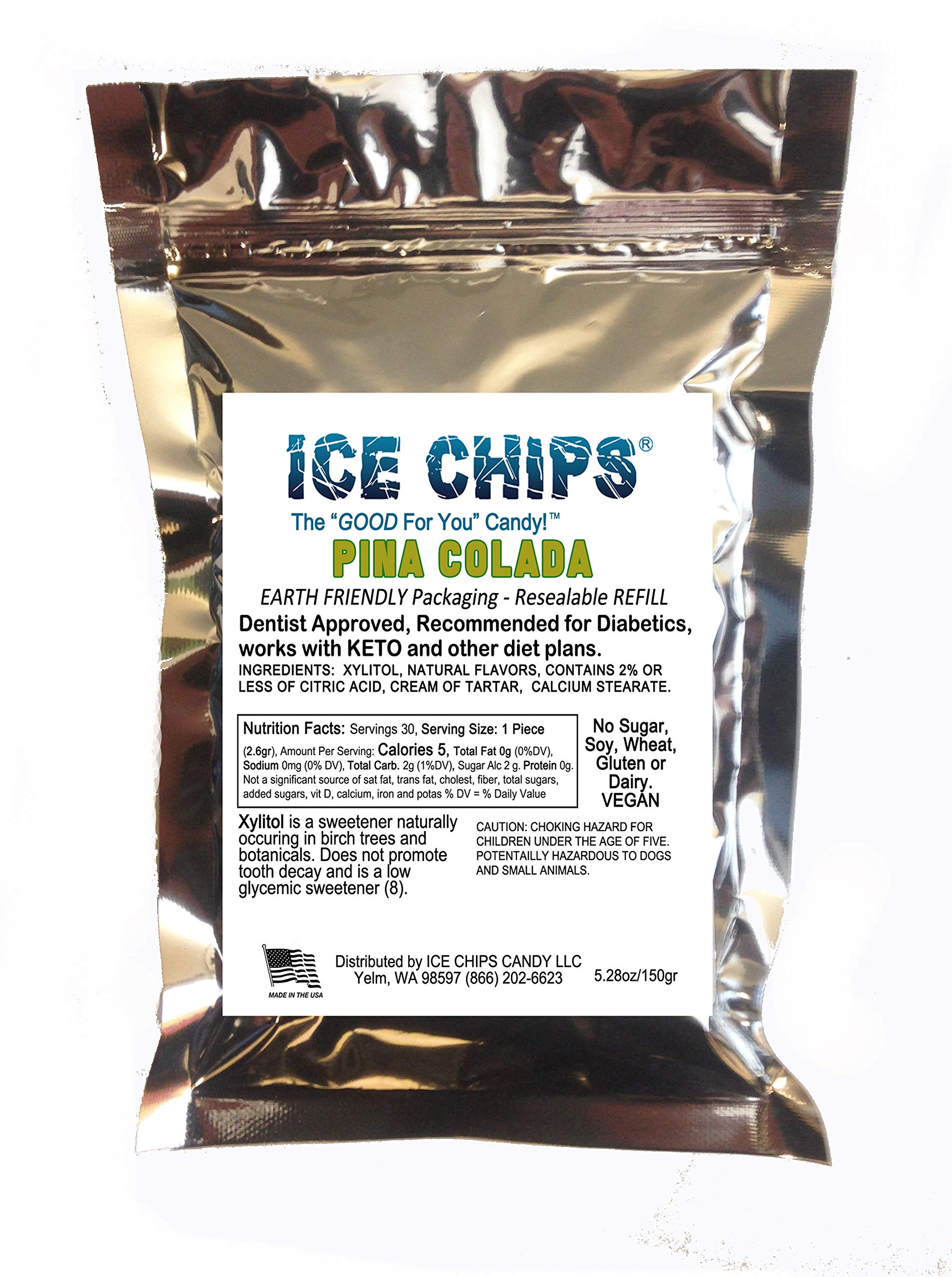 Amazon.com : ICE CHIPS Xylitol Candy in Large 5.28 oz Resealable