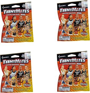 Teenymates Party Animal Womens NBA 2025 Figures, Team Colors, One Size Womens NBA 2025 4 Blind Pack Lot