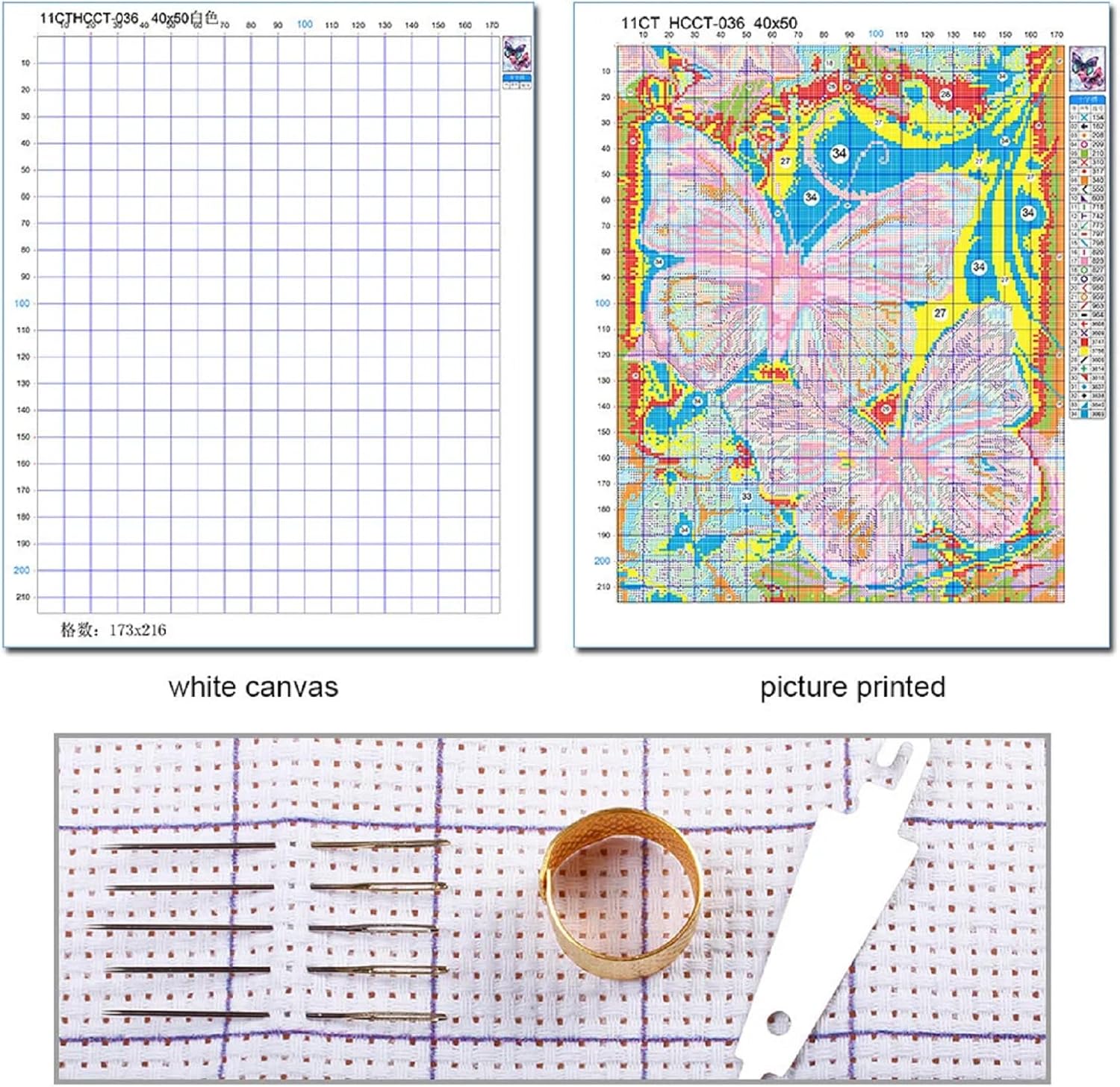 Foxdiviy Stamped Cross Stitch Kits for Beginners Full Range of Cross Stitching 11 CT Printed Cross Stitch Kits for Adults Cross Stitch Patterns Needlepoint Kits-Christmas Tree 18x18 inch