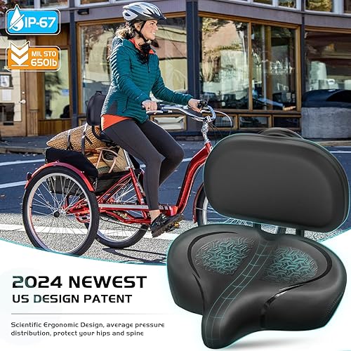 Vista 21 de Bicycle Seat, Bike Seat for Women Men Extra Comfort Wide, Oversized Comfortable Seats Saddle for Peloton Bikes, Fit for Exercise Bikes, Electric