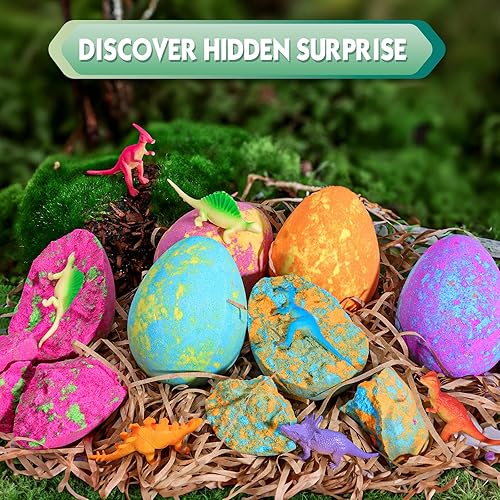 Miniatura 2 de Bombas de baño, bombas de baño de Aofmee para niños con sorpresa en el interior, bombas de baño de dinosaurios para niñas y niños, huevos de