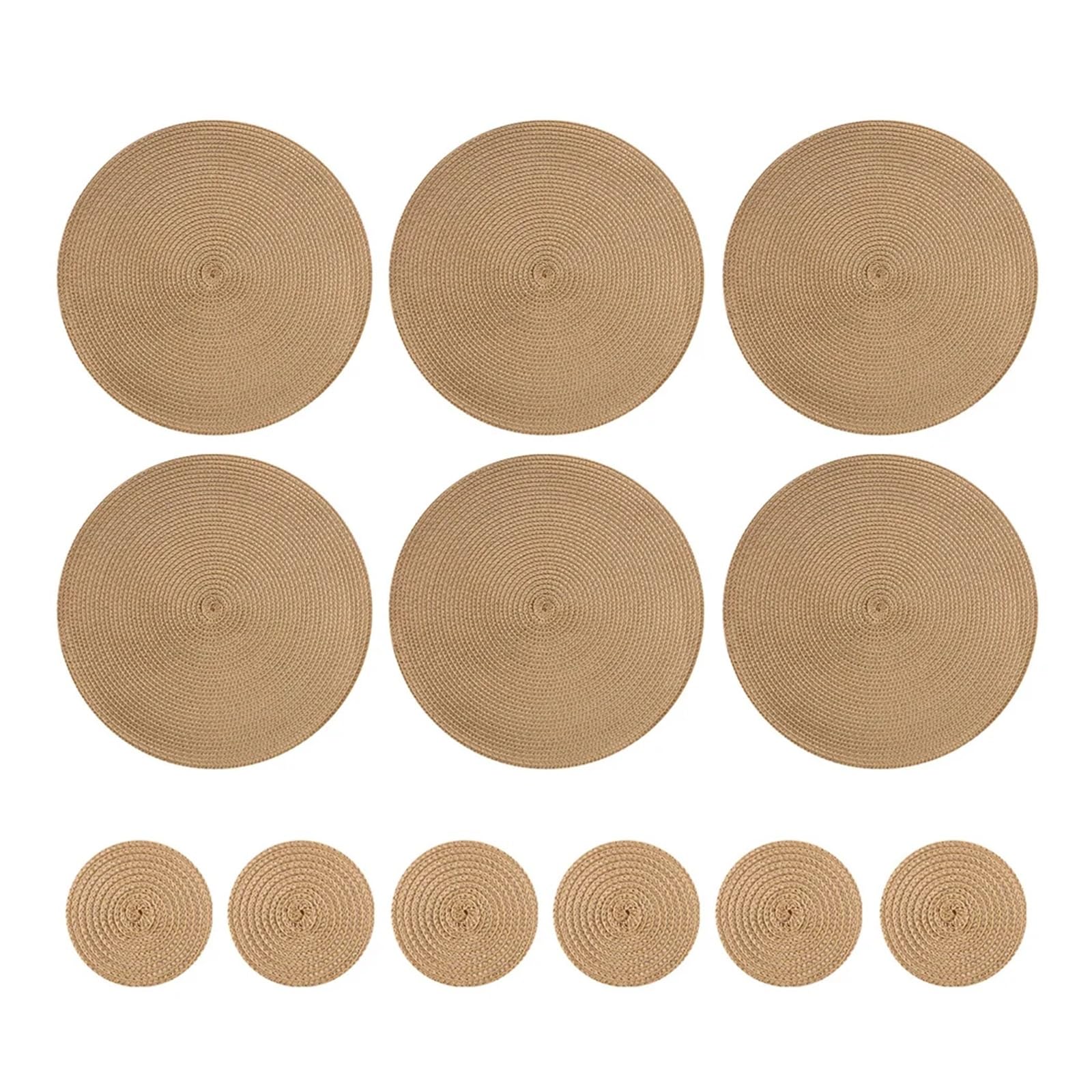 Coussinets bol anti-taches et tapis de table rond tressé lavable pour préserver vos meubles