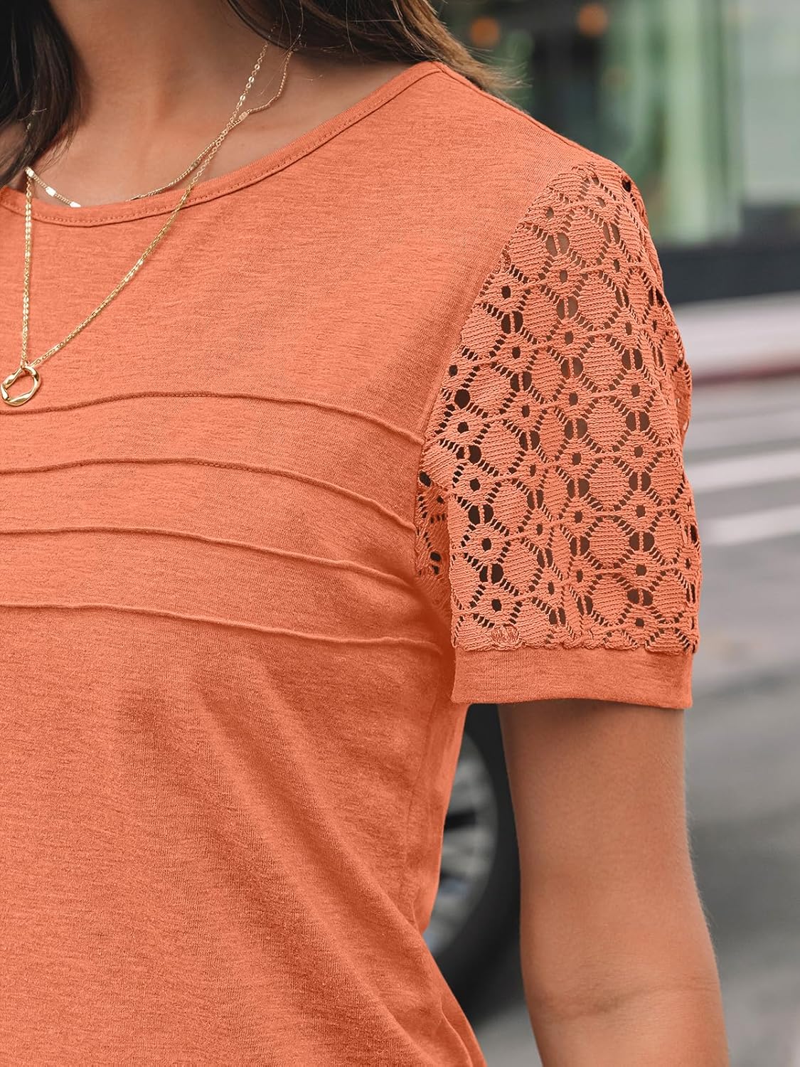 AUTOMET Women's Short Sleeve Shirts Dressy Lace Summer Tops 2026 Spring Trendy Casual T-Shirts Cute Work Outfits Blouses - Image 5