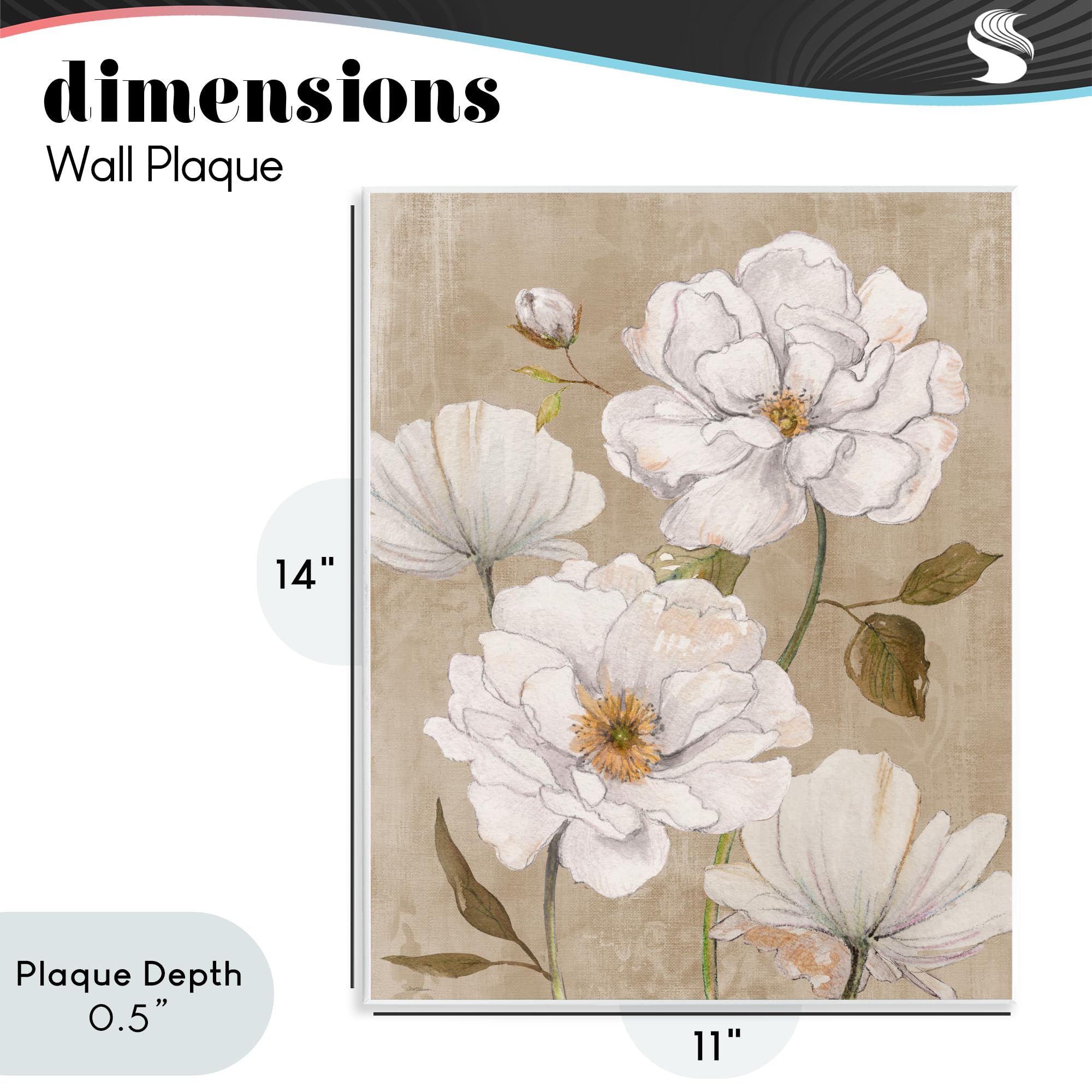 Placa de pared con diseño de magnolia rústica, 11 x 14 pulgadas