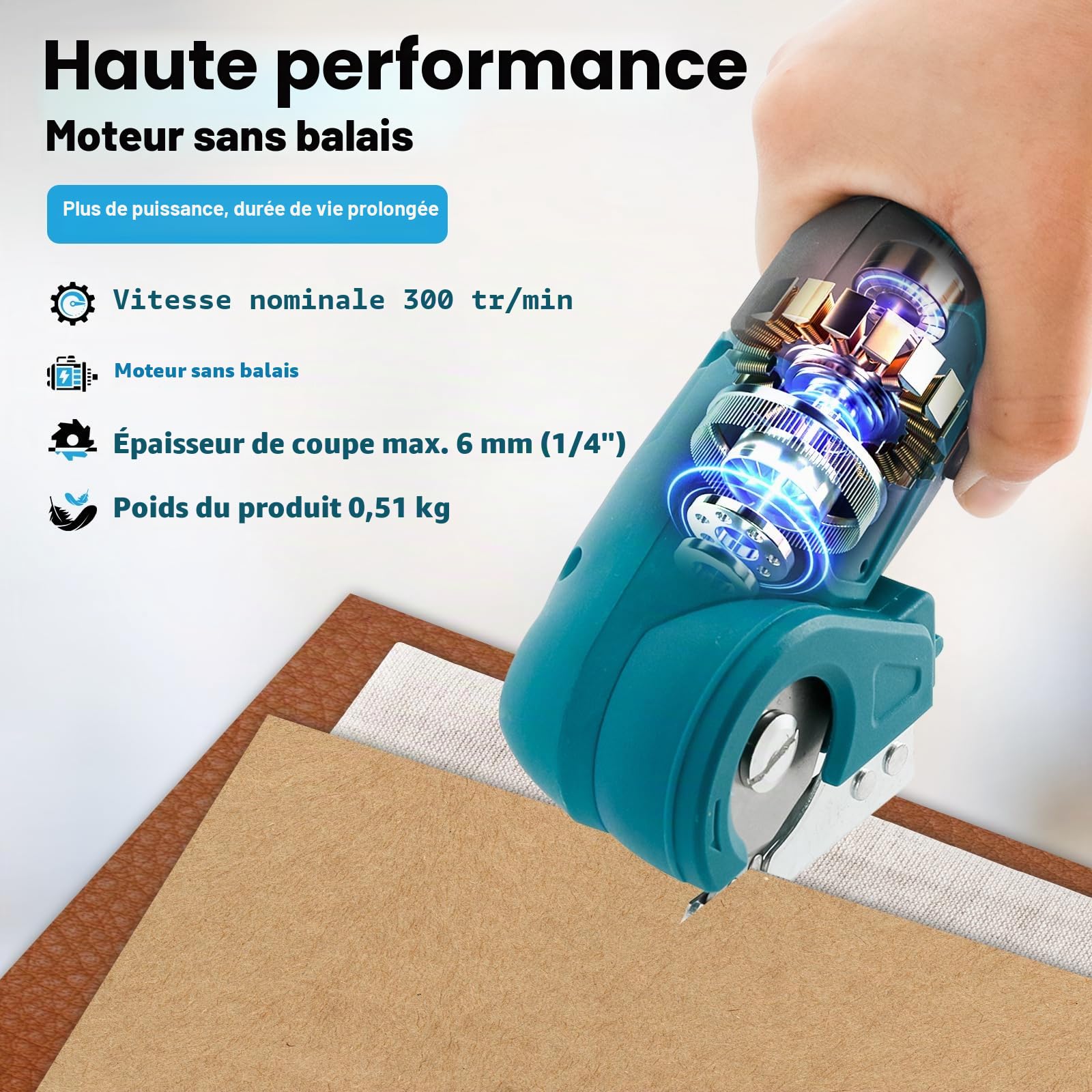Coupe-carton électrique pour Makita 18 V, ciseaux à tissu sans balais avec 3 lames, verrouillage de sécurité, coupe-rouleau à batterie portable pour tapis, cuir, films plastiques, aluminium