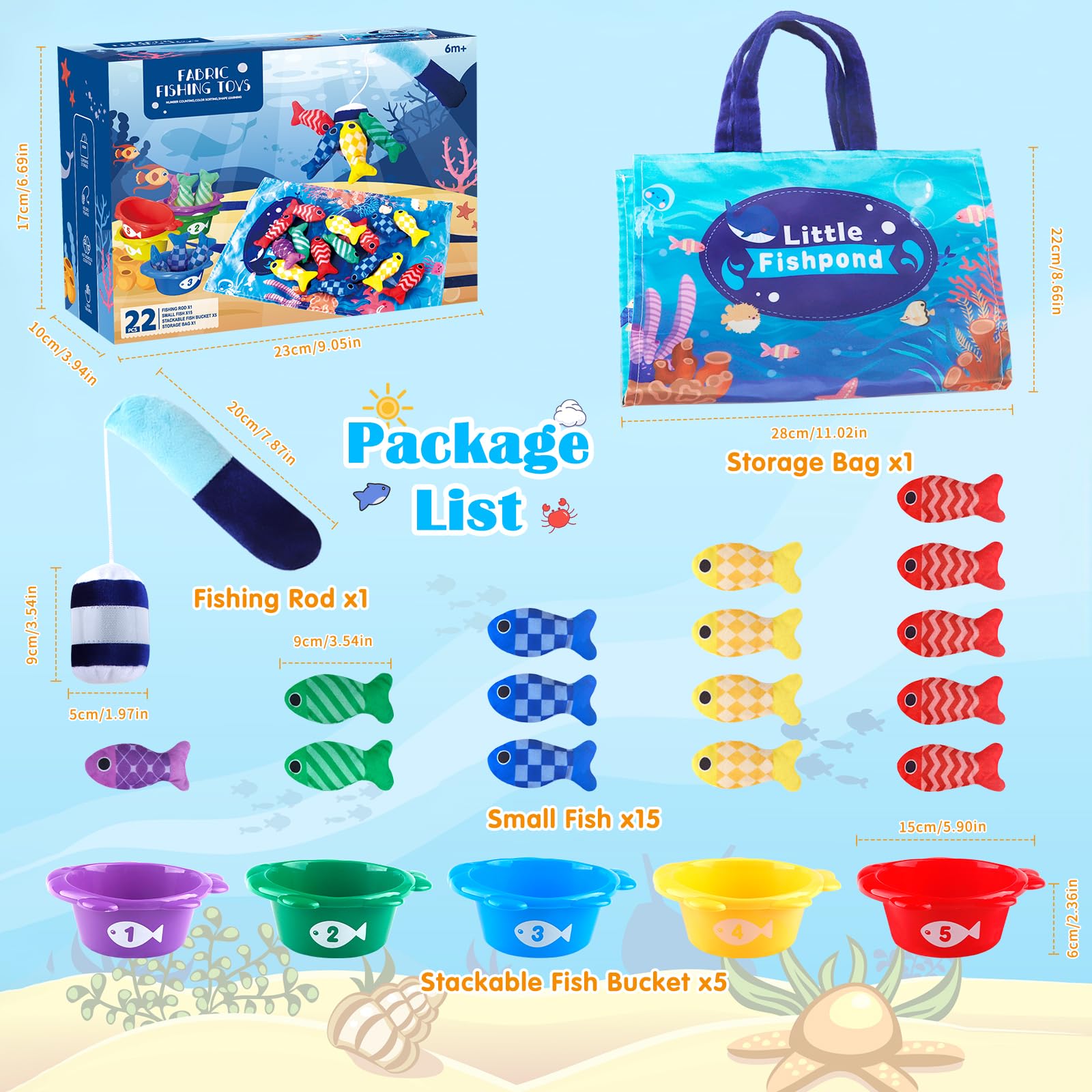Cmiolacuna Giochi Bambini 1 Anno Giochi Montessori 1 2 3 Anni Gioco di Pesca Montessoriana Giocattoli Bambino 1 Anno Giochi Educativi Regalo Bambino 1 2 3 Anni