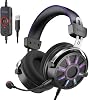 FIFINE Wired Open Back Gaming Headset, Open Acoustic Audio, Breathable Mesh Fabric, 7.1 Surround Sound, Vibrant RGB, USB Control Box, Over-Ear Headphone with Mic for PC, PS5/PS4, Laptop, Mac - H19BP
