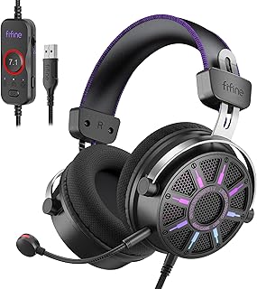 FIFINE Wired Open Back Gaming Headset, Open Acoustic Audio, Breathable Mesh Fabric, 7.1 Surround Sound, Vibrant RGB, USB C Price In India